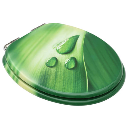 Toiletbrillen met soft-close deksel 2 st waterdruppel MDF groen