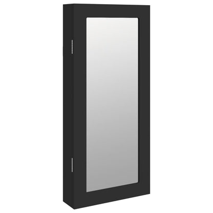 Sieradenkast met spiegel wandgemonteerd 30x8,5x67 cm zwart