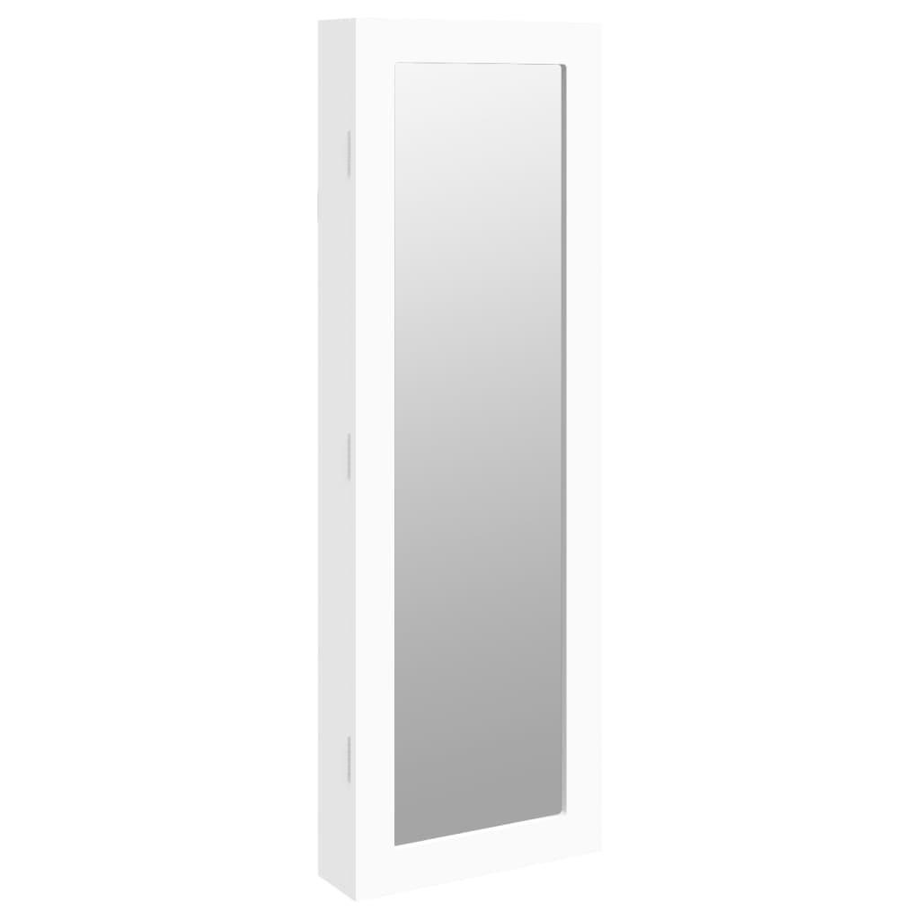 Sieradenkast met spiegel wandgemonteerd 30x8,5x90 cm wit