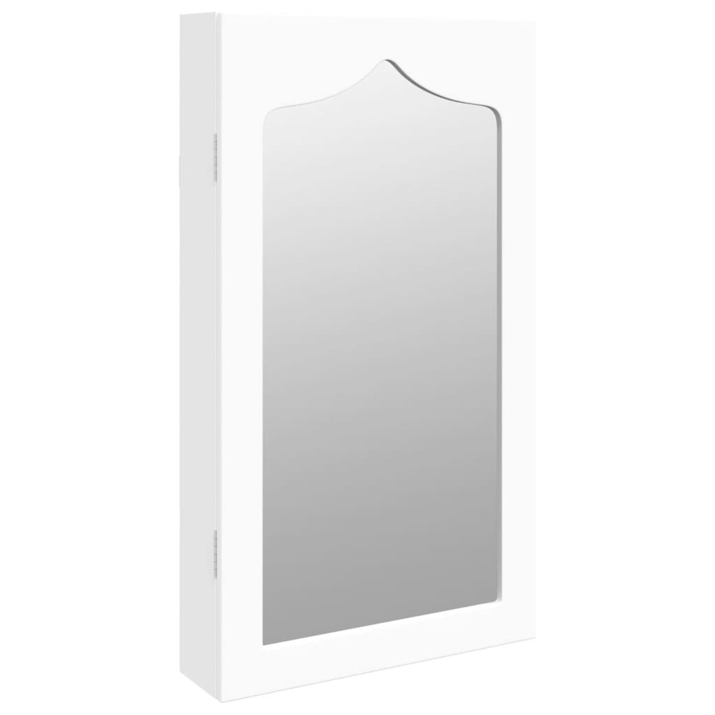 Sieradenkast met spiegel wandgemonteerd 37,5x10x67 cm wit