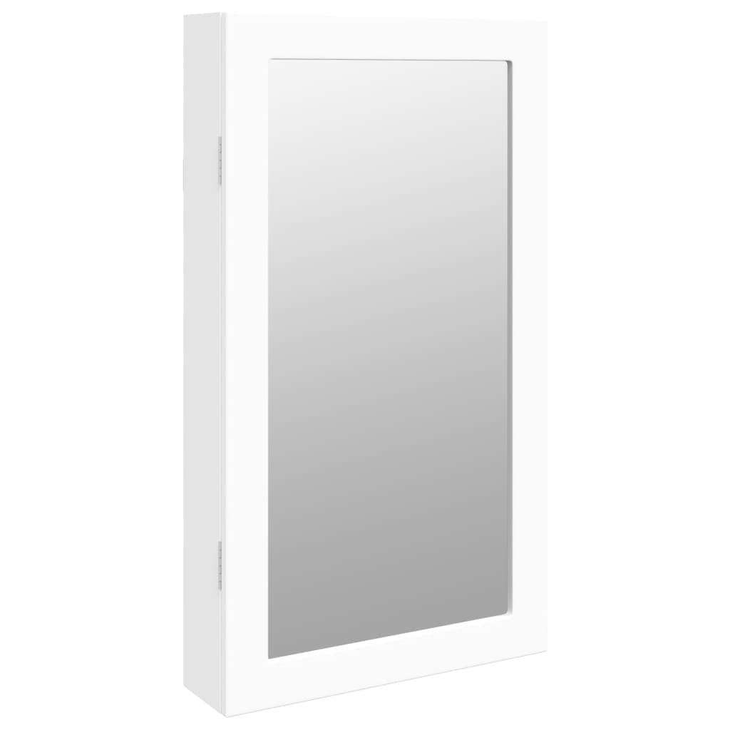 Sieradenkast met spiegel en LED wandgemonteerd wit