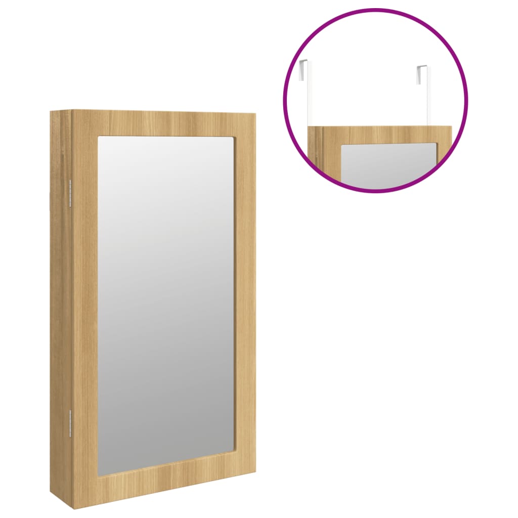 Sieradenkast met spiegel en LED wandgemonteerd